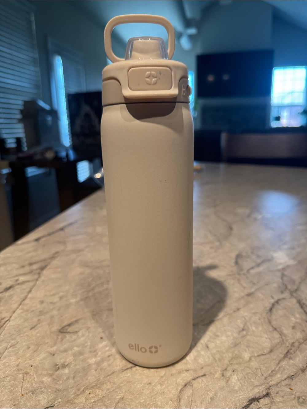 ello Matte Cream Stainless Travel Water Bottle with Flip Lid